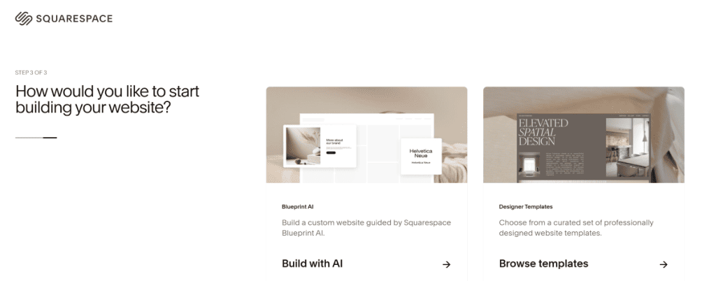 Squarespace AI or Design templates choice