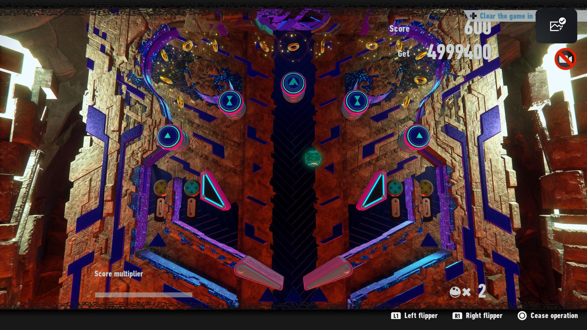 Screenshot from Sonic Frontiers featuring a pinball mini-game