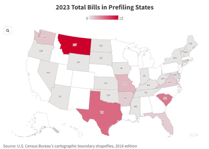 2023 total bills by state