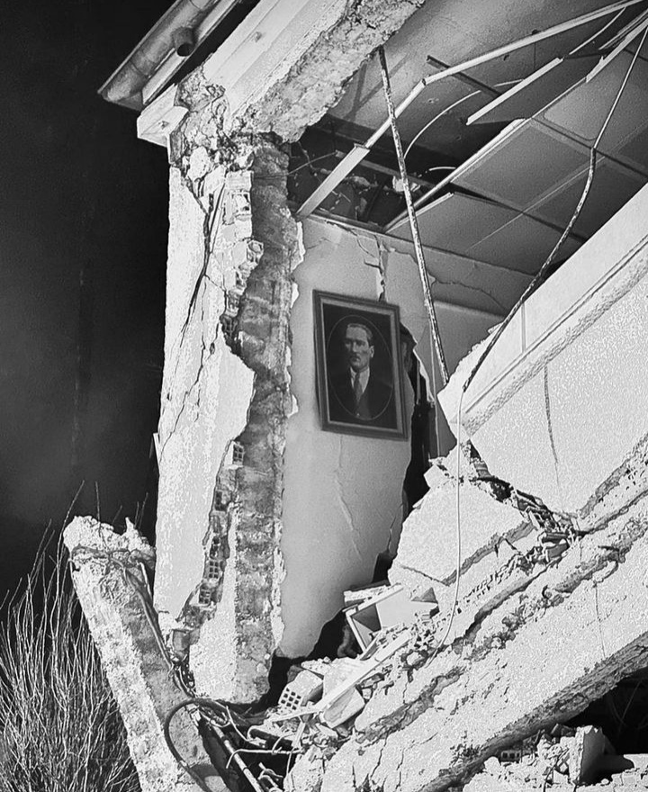a destroyed home after earthquake
