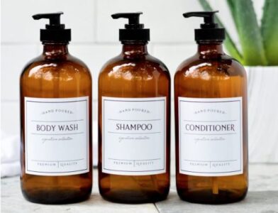 Church Street Designs amber glass bottles