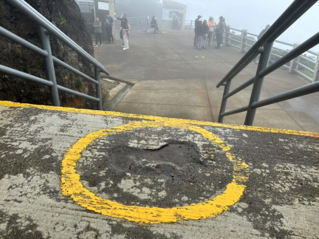 A crater left by a big rock near Poas volcano, Costa Rica