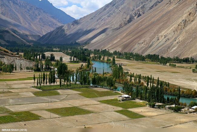 Landscape with irrigated fields