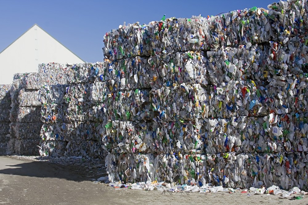bales of plastic for recycling